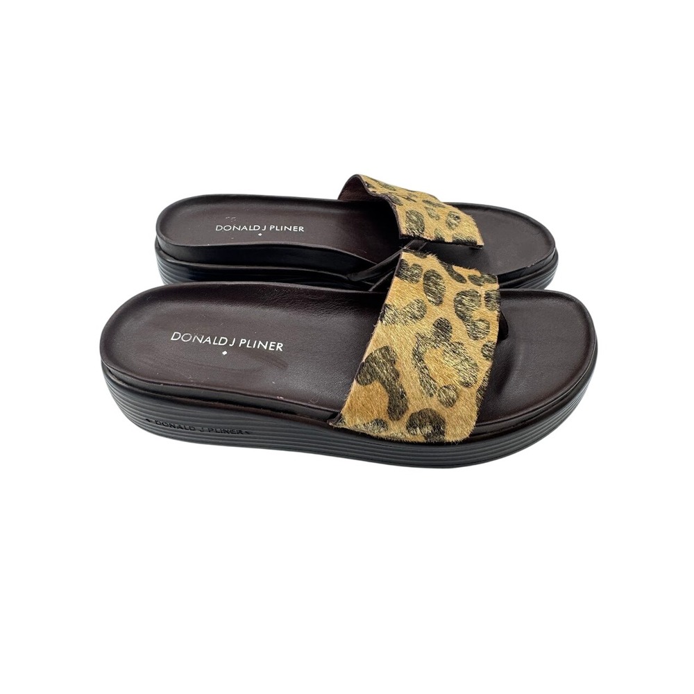 Donald Pliner Fifi Slip On Sandal Women's Size 7M Black Leopard - Picture 6 of 12
